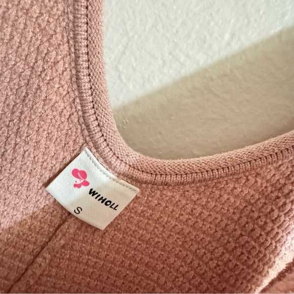 Pink Knit Oversized Baggy Jumpsuit Playsuit Pockets Small - Picture 8 of 8